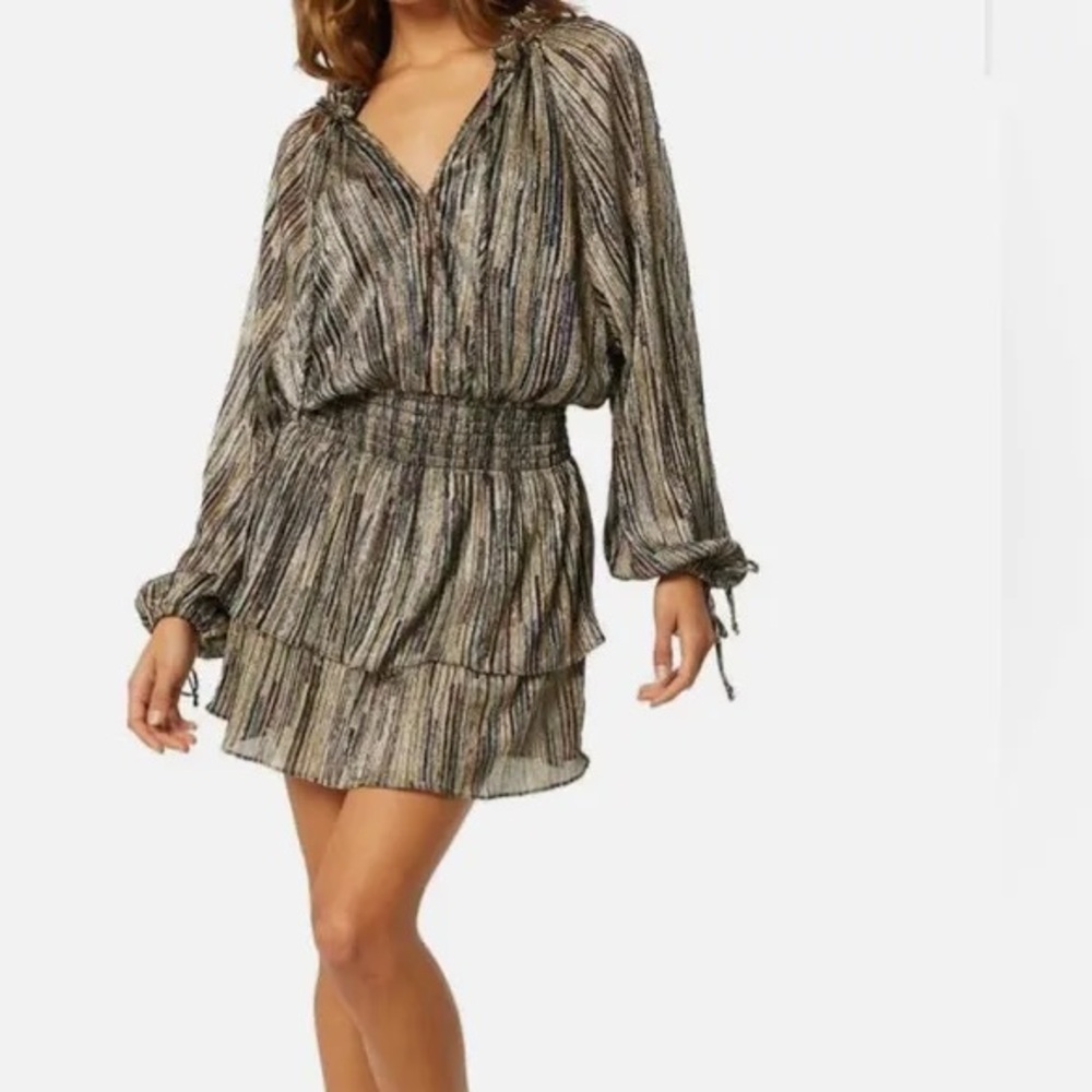 MISA Metallic Stripe Mini Dress – Shirin, XS